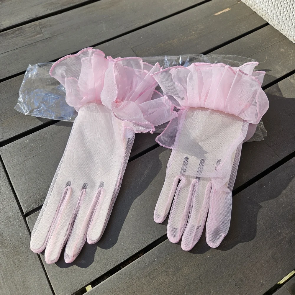 Vintage 60s Gloves Pink Old HOLLYWOOD Gloves Chic Mod Gift Bnip